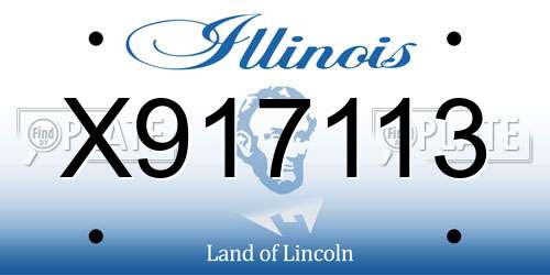 X917113 Illinois License Plate