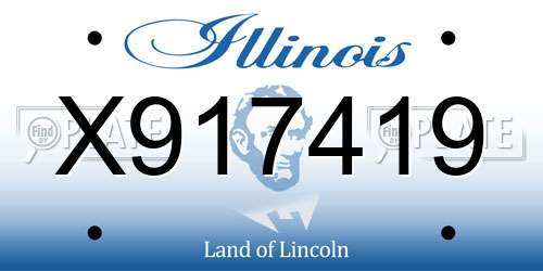 X917419 Illinois License Plate