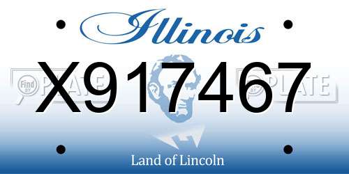 X917467 Illinois License Plate