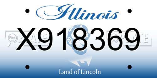 X918369 Illinois License Plate