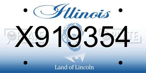 X919354 Illinois License Plate