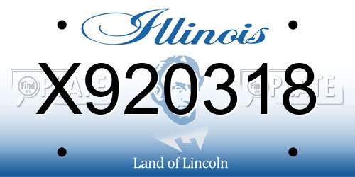 X920318 Illinois License Plate