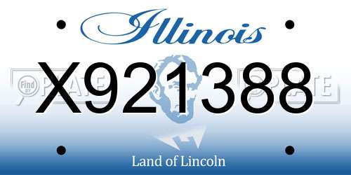 X921388 Illinois License Plate