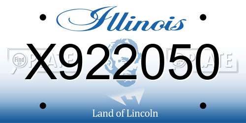 X922050 Illinois License Plate