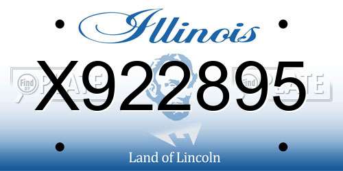 X922895 Illinois License Plate