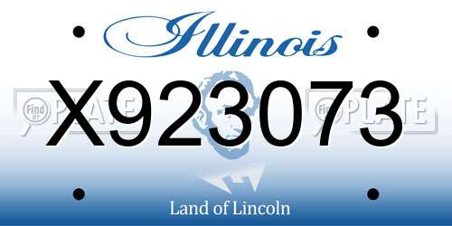 X923073 Illinois License Plate