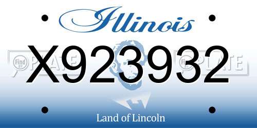X923932 Illinois License Plate
