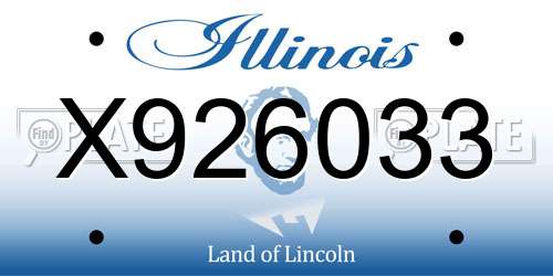 X926033 Illinois License Plate