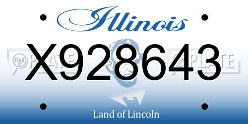 X928643 Illinois License Plate