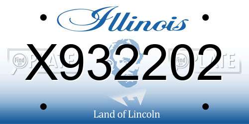 X932202 Illinois License Plate