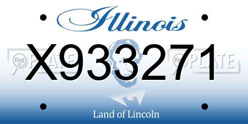 X933271 Illinois License Plate