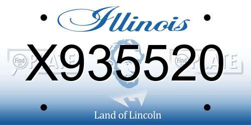 X935520 Illinois License Plate