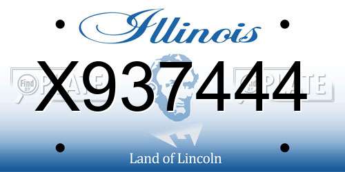 X937444 Illinois License Plate
