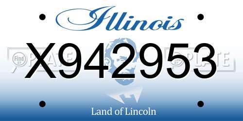 X942953 Illinois License Plate