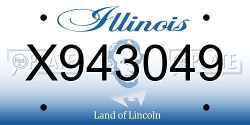 X943049 Illinois License Plate