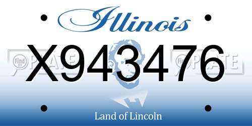 X943476 Illinois License Plate