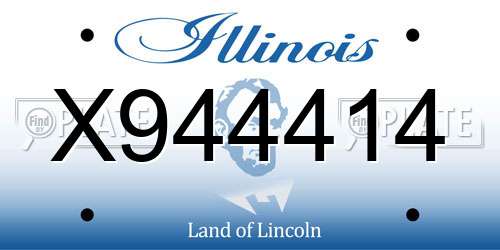 X944414 Illinois License Plate