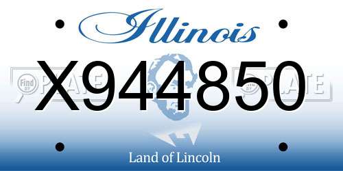 X944850 Illinois License Plate
