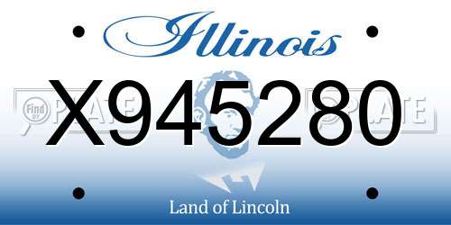 X945280 Illinois License Plate