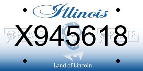 X945618 Illinois License Plate