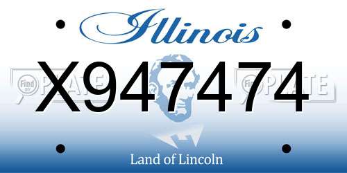 X947474 Illinois License Plate