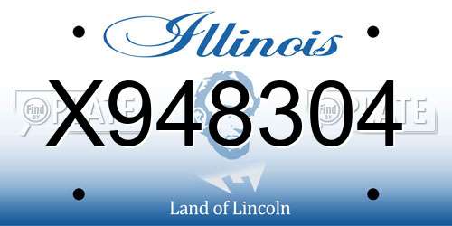 X948304 Illinois License Plate