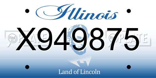 X949875 Illinois License Plate