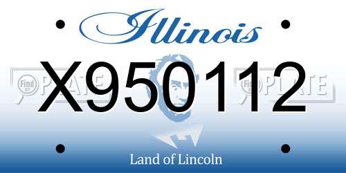X950112 Illinois License Plate