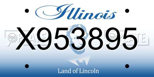 X953895 Illinois License Plate