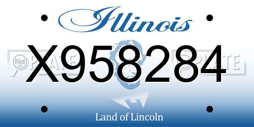 X958284 Illinois License Plate