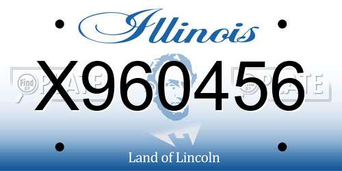 X960456 Illinois License Plate