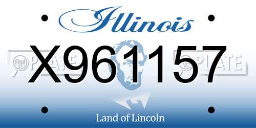 X961157 Illinois License Plate
