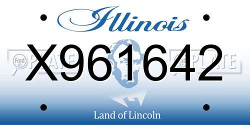 X961642 Illinois License Plate