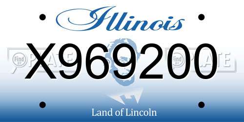 X969200 Illinois License Plate