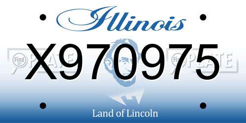 X970975 Illinois License Plate