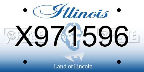 X971596 Illinois License Plate