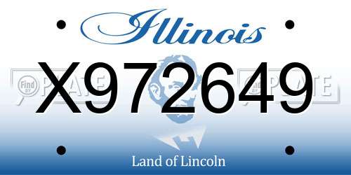 X972649 Illinois License Plate