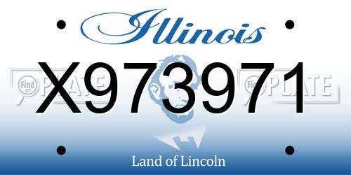 X973971 Illinois License Plate