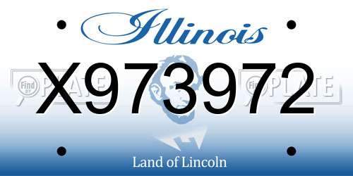 X973972 Illinois License Plate