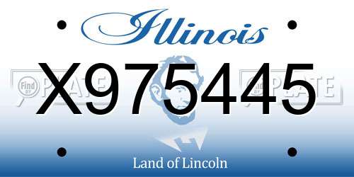 X975445 Illinois License Plate