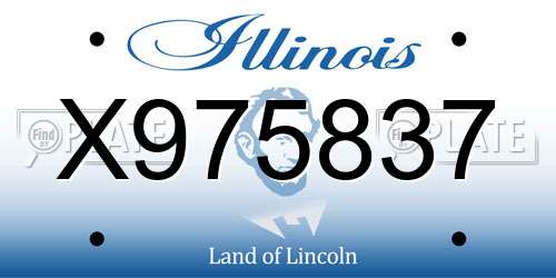 X975837 Illinois License Plate