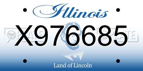 X976685 Illinois License Plate