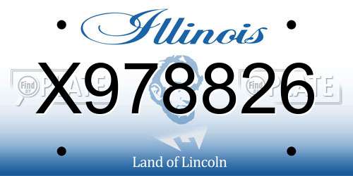 X978826 Illinois License Plate