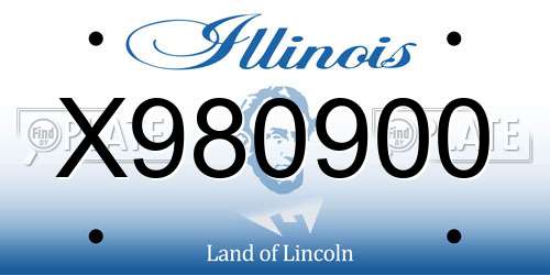 X980900 Illinois License Plate