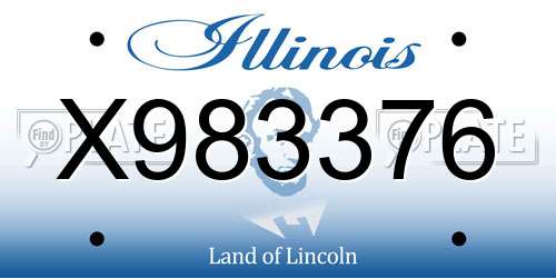 X983376 Illinois License Plate