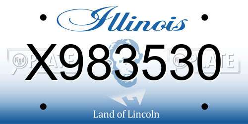 X983530 Illinois License Plate