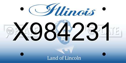 X984231 Illinois License Plate