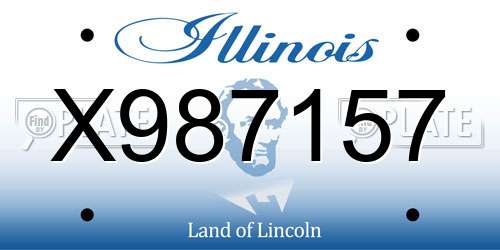 X987157 Illinois License Plate
