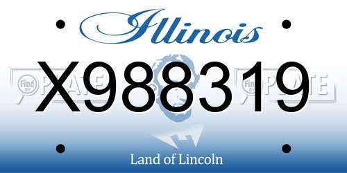 X988319 Illinois License Plate