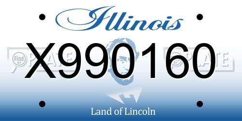 X990160 Illinois License Plate